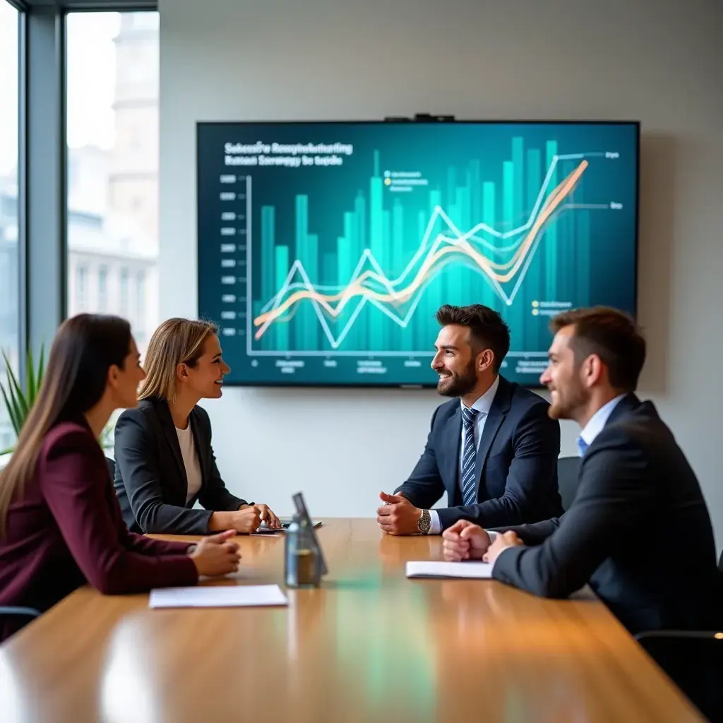 Grafik eines Diagramms, das den Prozess der Unternehmensumstrukturierung veranschaulicht.