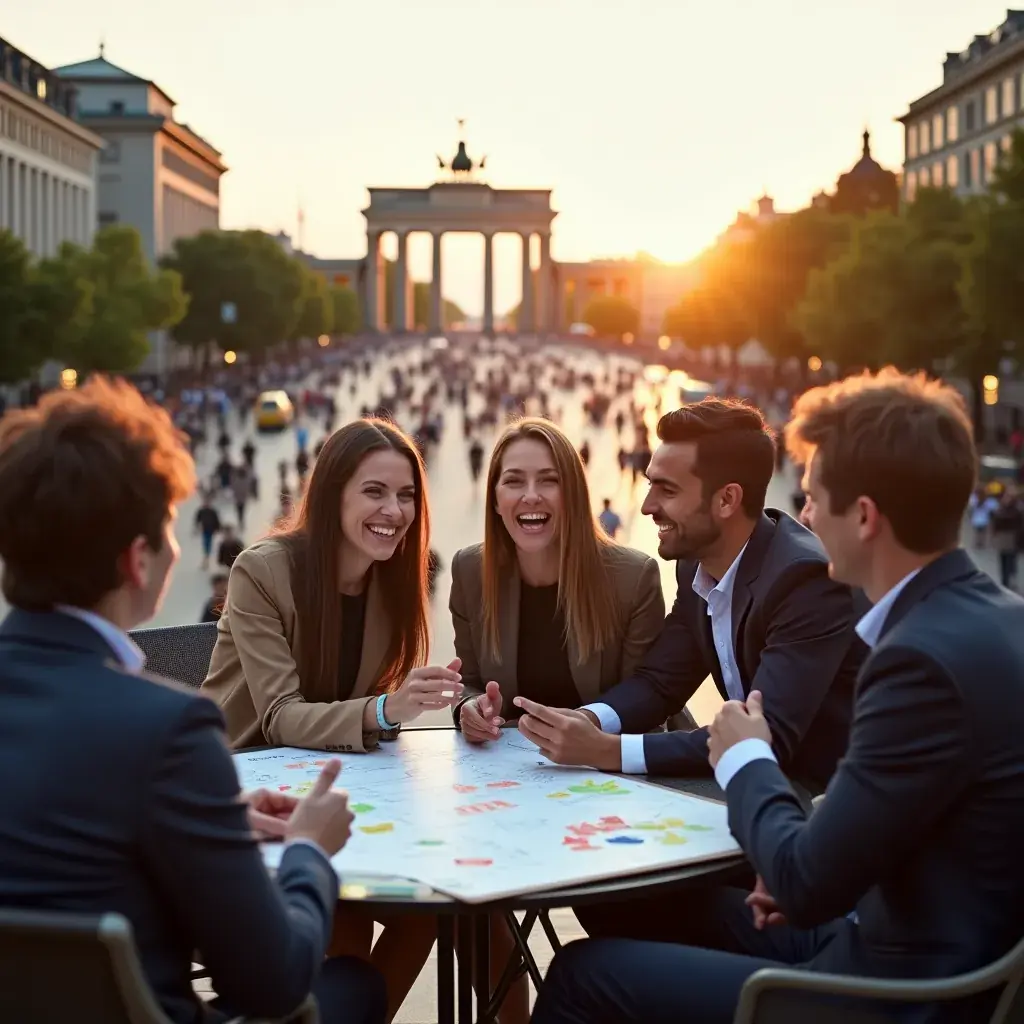 Visualisierung von Unternehmenszielen und Strategien auf einem Flipchart.