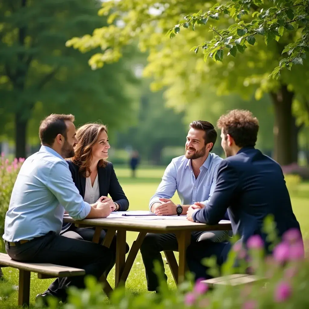 Beratungsgespräch zwischen einem Unternehmensberater und einem Klienten in einem modernen Büro.
